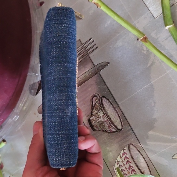 Michael Kors Blue Leatherand and Denim  Card Holder - Picture 6 of 6